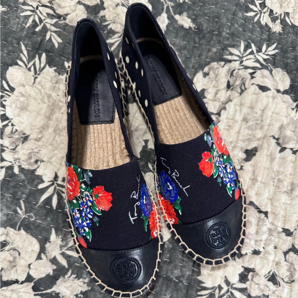 Tory Burch Never Worn Floral Espadrilles